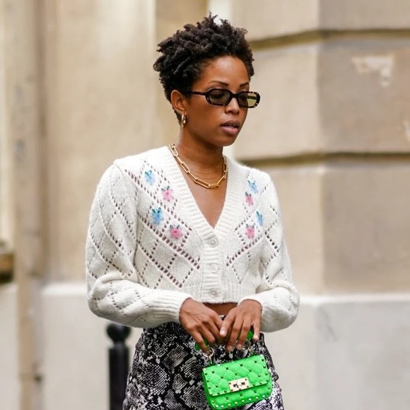 NWT Alessandra Rich Cropped Cardigan - Picture 2 of 6